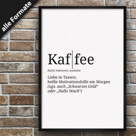 Definition Kaffee Format W Hlbar Premium Spruch Poster Etsy De