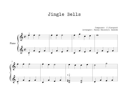 Jingle Bells Easy Piano Arr Faraz Khosravi Danesh By James