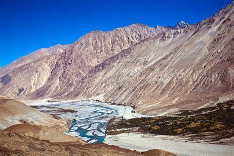 Shyok River Nubra Valley Ladakh India Stock Photo Image Of