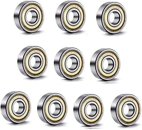 Lehom 608 ZZ Ball Bearings 10 Pack 608ZZ Metal Double Shielded