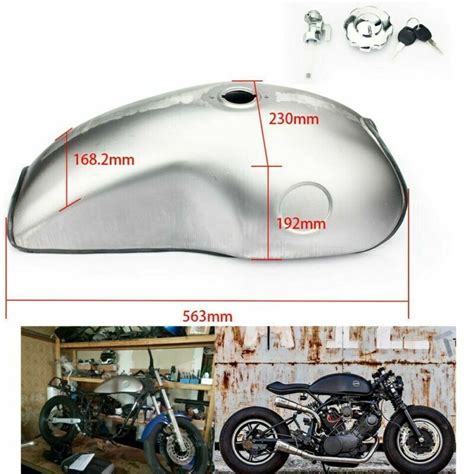 10L 2 6 Gal Universal Homemade Cafe Racer Gas Fuel Tank For Honda CB