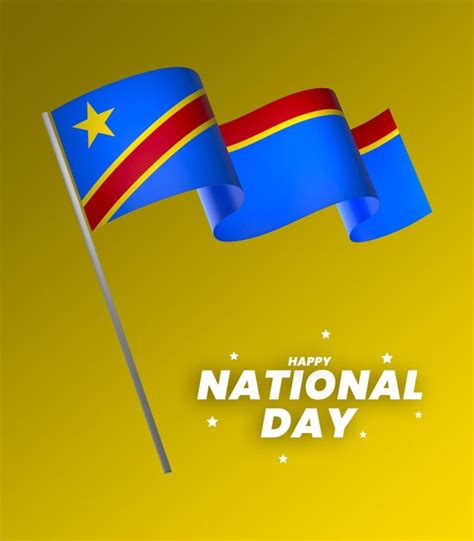 Premium Psd Dr Congo Flag Element Design National Independence Day