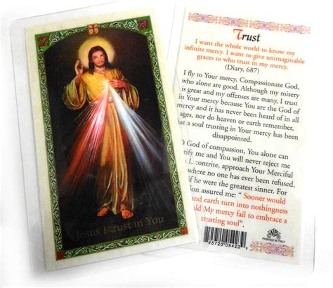 Divine Mercy Cards With The Lords Prayer Card Divine