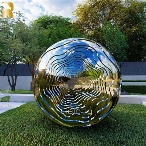 Large Garden Metal Abstract Ball Art Sculpture Modern Metal Sculptures ...