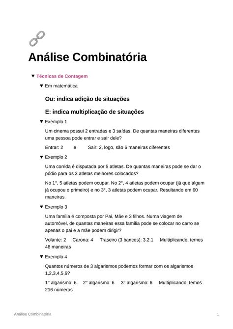 An Lise Combinat Ria Pfc Permuta O Arranjo E Combina O