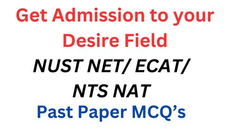 Entry Test Preparation 2024 NUST NET I ECAT I FAST I PIEAS I NUST NET