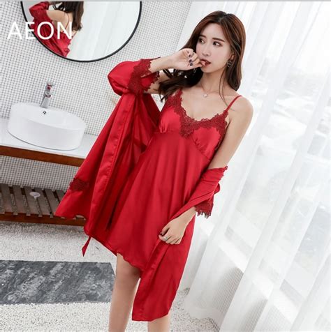 Shop Women S Pink Hot Night Dress Set Sexy Silkwear