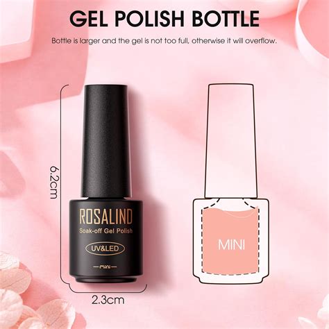 ROSALIND Juego de esmaltes de uñas de gel color blanco nude rosa juego de uñas de gel con