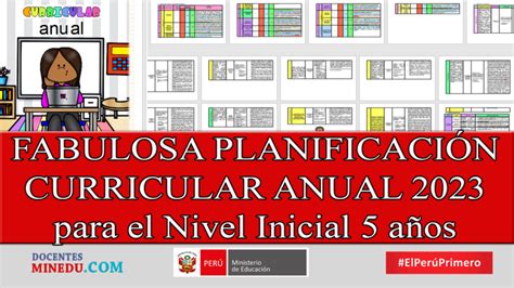 Fabulosa Planificaci N Curricular Anual Para El Nivel Inicial A Os