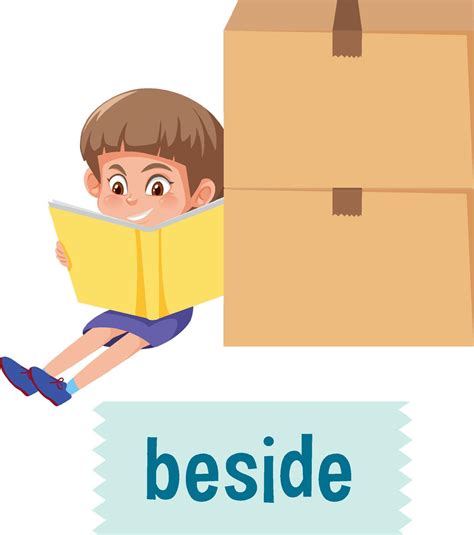 Preposition Of Place With Cartoon Girl And A Box 6199258 Vector Art At