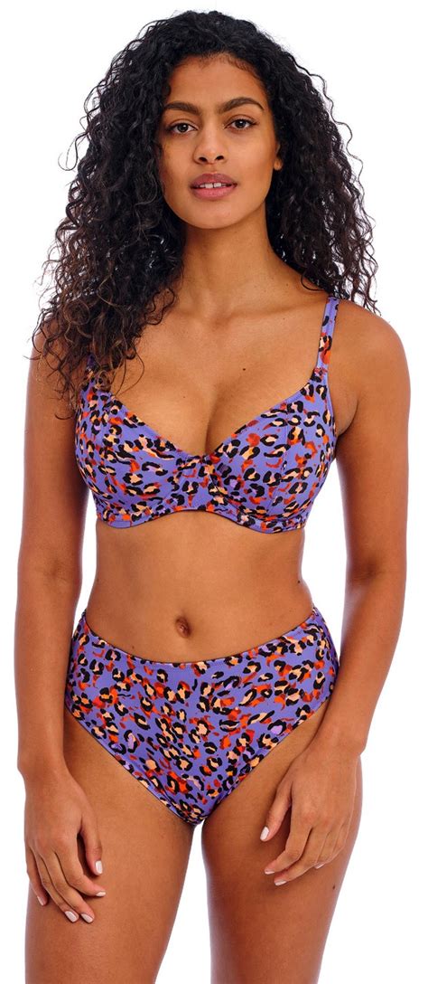 Freya Santiago Nights Padded Plunge Bandeau Bikini Bra Leopard