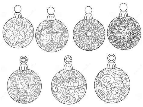 Christmas Balls Coloring Raster For Adults Stock Illustration