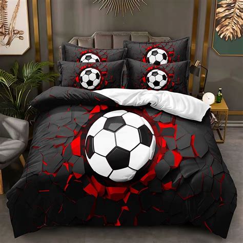 3D Football Comforter Set for Boys, Sports Bedding Comforter Soccer ...