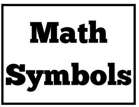 Math = Love: Free Math Symbols Posters