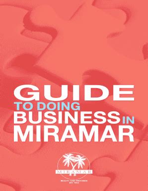 Fillable Online Guide To Doing Business In Miramar Pdf City Of