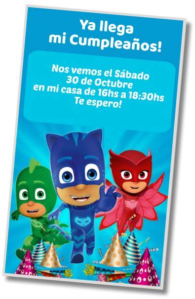 10 MEJORES Invitaciones PJ Masks Héroes en Pijamas WHATSAPP