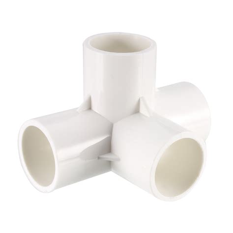 4 Way Elbow Pvc Pipe Fitting Furniture Grade 3 4 Inch Size Tee Corner Fittings White 2pcs