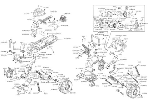 Exploded View Ecx Axe Monster Truck 1 10 Rtr Chassis Astra