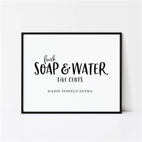 Fresh Soap And Water Printable Bathroom Print Bathroom Wall Etsy