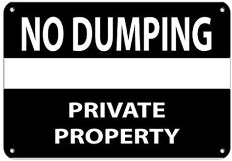 No Dumping Private Property Security Sign Warning Tin Sign 8x12 Inches