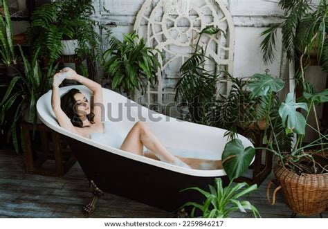 Beautiful Woman Taking Hot Bath Her Stock Photo 2259846217 Shutterstock