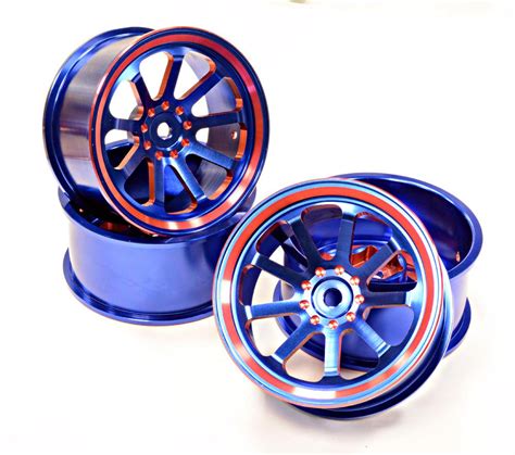 Billet Machined Alloy 9 Spoke Wheel 0 Offset For 1 10 Drift Touring