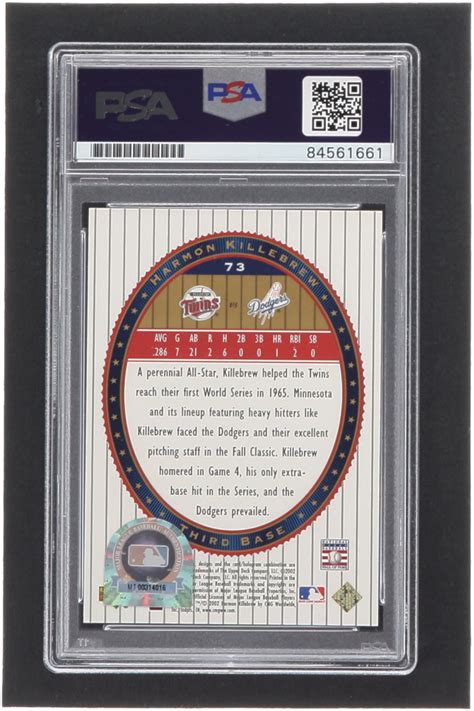 Harmon Killebrew Signed 2002 Upper Deck World Series Heroes 73 Psa