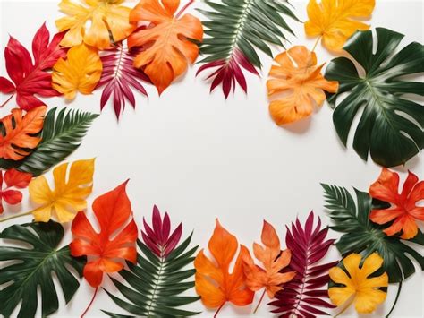 Premium Photo Creative Layout Made Of Colorful Tropical Leaves