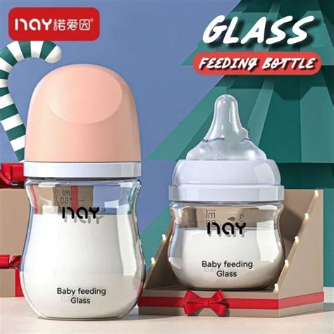 Wide Neck Diamond Glass Breast Milk Feeding Bottle Newborn Starter