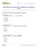 Choose The Correct Homophone In Each Sentence Turtle Diary Worksheet