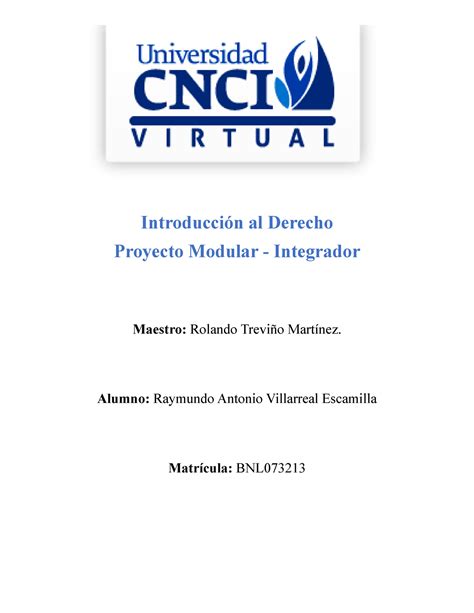 Introducción al Derecho Proyecto Modular Integrador Introducción al