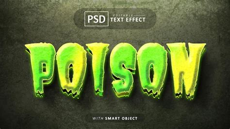 Premium Psd Poison 3d Text Effect Editable