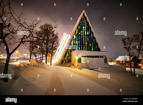 Eismeerkathedrale Troms Norwegen Von Innen Von Aussen Details