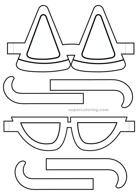 Stylish Paper Eyeglasses Free Printable Papercraft Templates