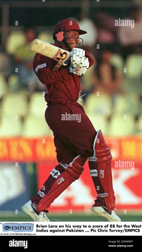 West Indies Brian Lara On His Way To A Score Of 88 Stock Photo Alamy