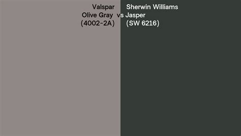 Valspar Olive Gray 4002 2a Vs Sherwin Williams Jasper Sw 6216 Side