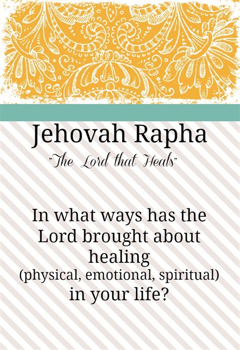 {All Things New}: Jehovah Rapha