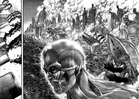 Rumbling titans and warships, chapter 130 manga panel AOT in 2022 | Attack on titan, Bleach art ...