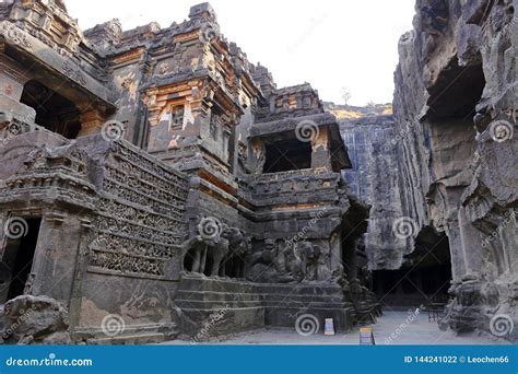 Temple of Ellora Caves, the Rock-cut Temples, AURANGABAD, MAHARASHTRA in India Stock Photo ...