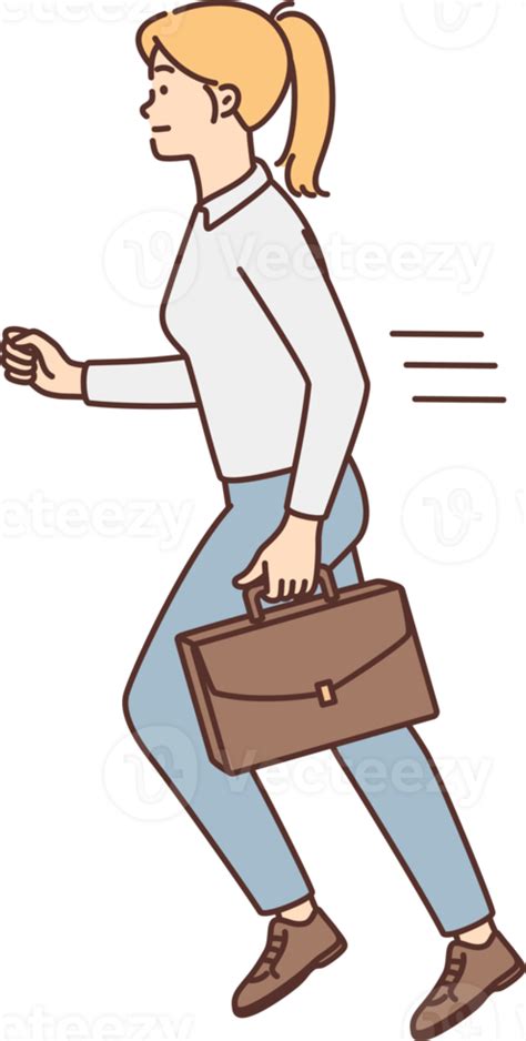 Businesswoman Rushing To Work 21478138 PNG