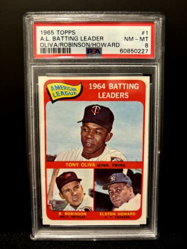 Topps Al Leaders Tony Oliva Brooks Robinson Elston Howard Psa