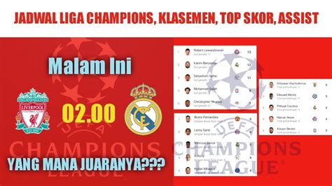 Jadwal Final Liga Champions Malam Ini Live Sctv Liverpool Vs Real