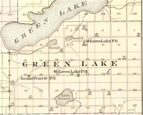 Green Lake Township Wisconsin Map 1878