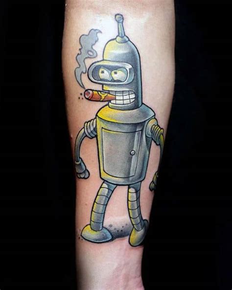 40 Bender Tattoo Designs For Men Futurama Robot Ink Ideas