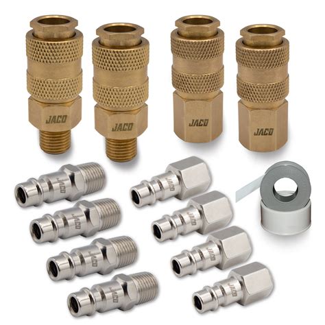 Hi-Flo Quick Connect Air Fittings | Plug & Coupler Kit - 1/4" NPT (Set ...