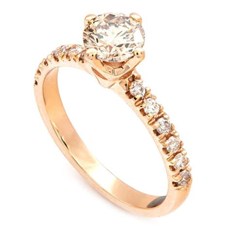 1 14 Tcw Diamond Ring 14 Kt Pink Gold Ring 0 90 Ct Catawiki