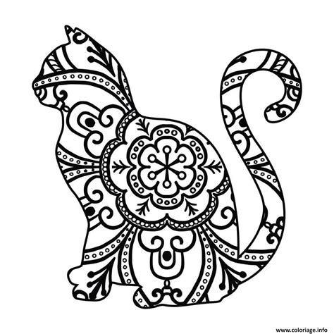 Coloriage Chat Mandala Adulte 5 JeColorie