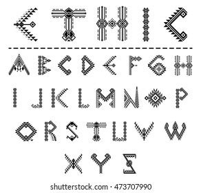 Tribal Font Ethnic Vector Alphabet Design Stock Vector (Royalty Free ...