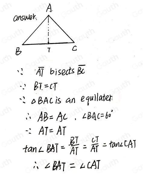 Solved Learning Task 1 Camplete the proof Given ΔBAC is an equilateral