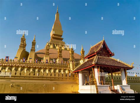 Pha That Luang Temple Vientiane Laos Indochina Southeast Asia Asia